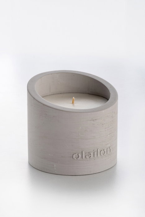 Aberto Design Slope Vela Perfumada Hormigón Gris Aroma Cacao Crema 8.5cm x 8cm